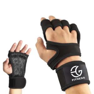 Weightlifting Gym Gloves With Fitness Wrist Wraps For Exercise