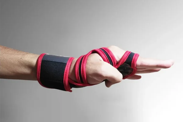 Red Slingshot Weightlifting Gym Gloves With Fitness Wrist Wraps - Image 2