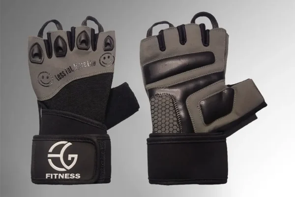 Weightlifting Gym Gloves For wrokout with double silicon padded palm and rubber ribe for finger protection