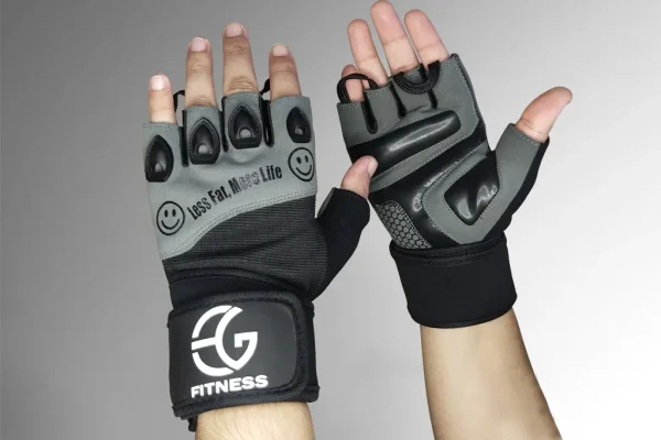 Weightlifting Gym Gloves For wrokout with double silicon padded palm and rubber ribe for finger protection