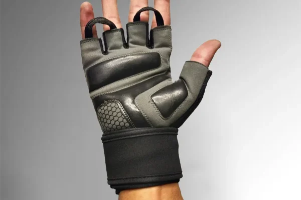 Weightlifting Gym Gloves For wrokout with double silicon padded palm and rubber ribe for finger protection