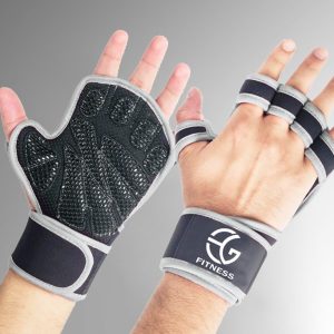 Grey Color Open hand Gym Gloves For Workout and Weightlifting