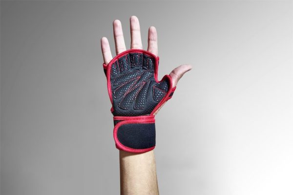 Red Color Open hand Gym Gloves For Workout and Weightlifting - Image 3